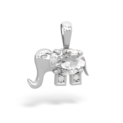 white topaz elephant pendant