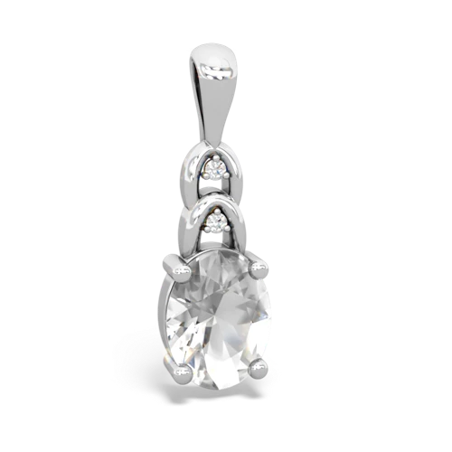 white topaz filligree pendant