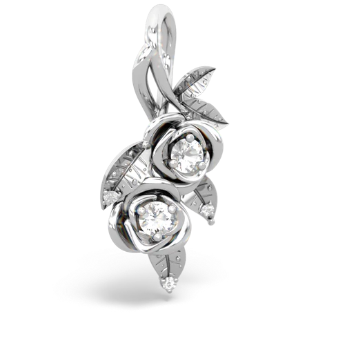 White Topaz Rose Vine Genuine White Topaz pendant Pendant