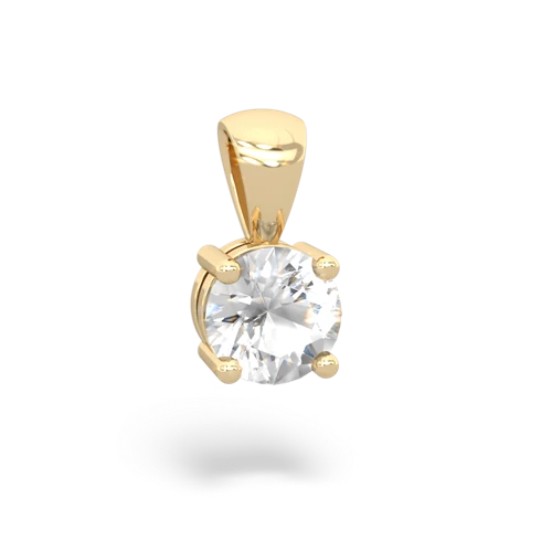 white topaz round basic pendant