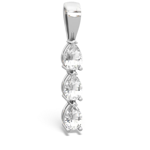 White Topaz Genuine White Topaz with  and  Three Stone pendant Pendant