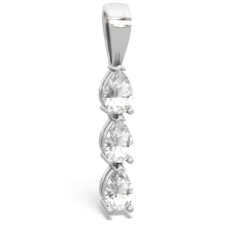 white topaz three stone pendant