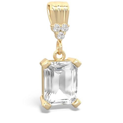 White Topaz Art Deco Dangle Genuine White Topaz pendant Pendant