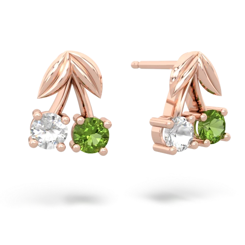 white topaz-peridot cherries earrings