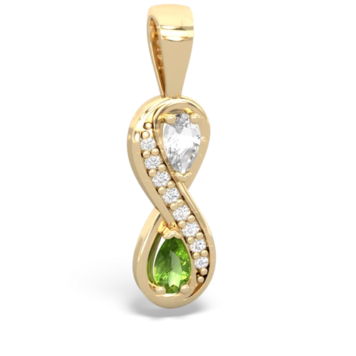 white topaz-peridot keepsake infinity pendant