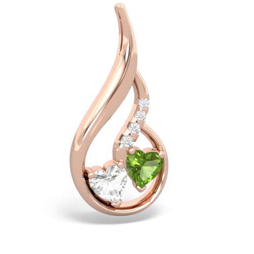 white topaz-peridot keepsake swirl pendant