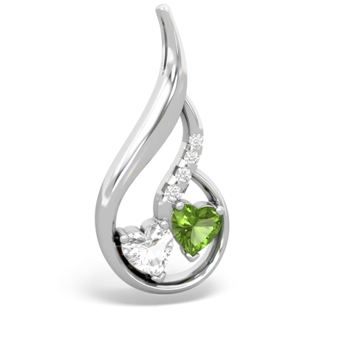 white topaz-peridot keepsake swirl pendant