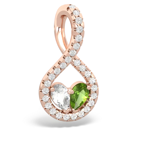 white topaz-peridot pave twist pendant