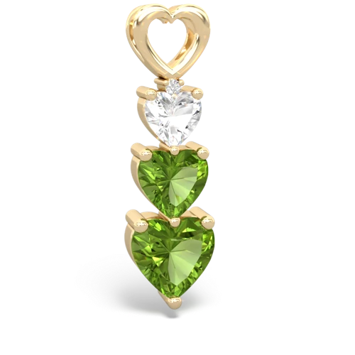 White Topaz Genuine White Topaz with Genuine Peridot and Lab Created Emerald Past Present Future pendant Pendant