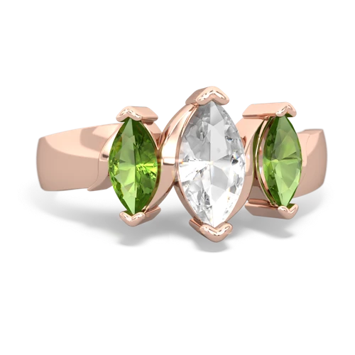 white topaz-peridot keepsake ring