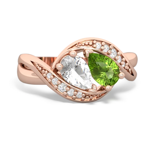 white topaz-peridot keepsake curls ring