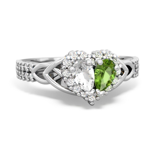 white topaz-peridot keepsake engagement ring
