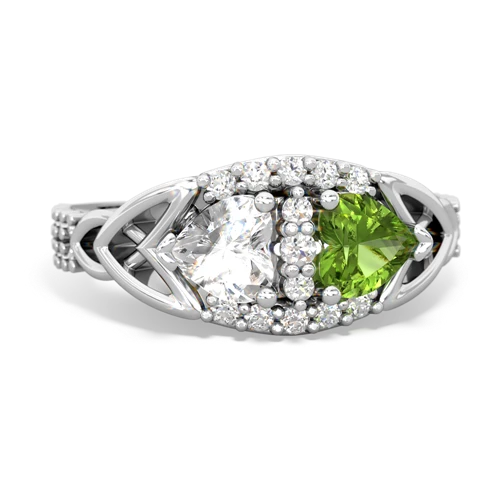 white topaz-peridot keepsake engagement ring