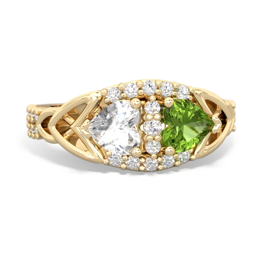 white topaz-peridot keepsake engagement ring