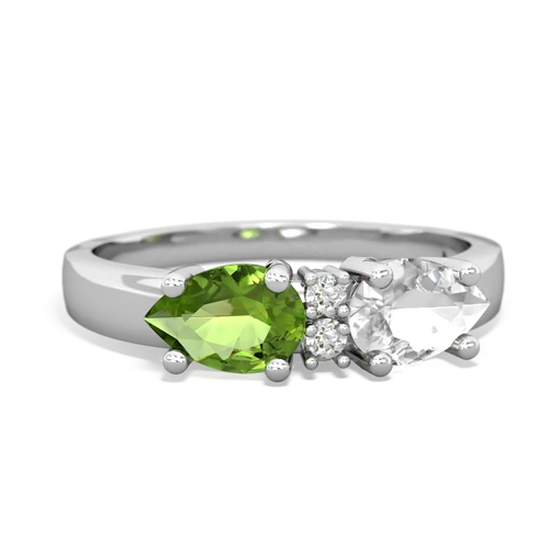 white topaz-peridot timeless ring