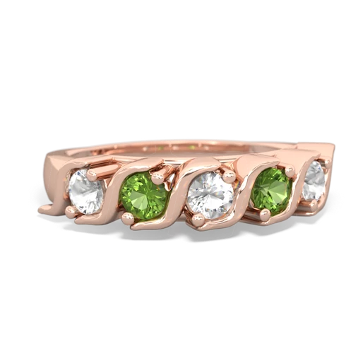 white topaz-peridot timeless ring