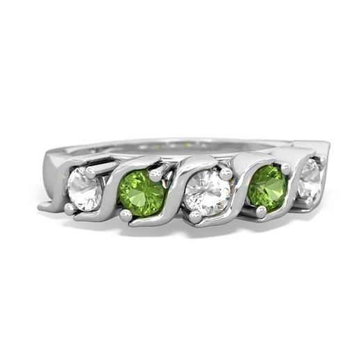 white topaz-peridot timeless ring