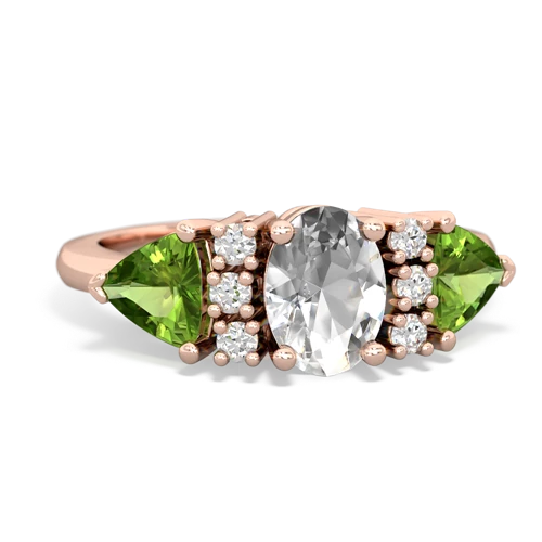 white topaz-peridot timeless ring