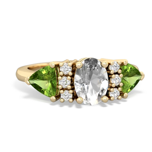 white topaz-peridot timeless ring