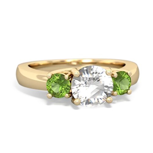 white topaz-peridot timeless ring