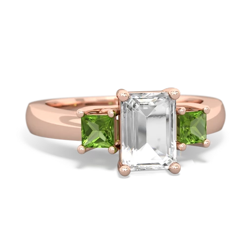 white topaz-peridot timeless ring