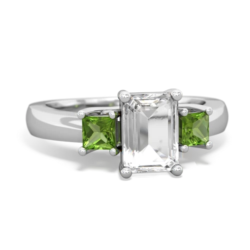 white topaz-peridot timeless ring