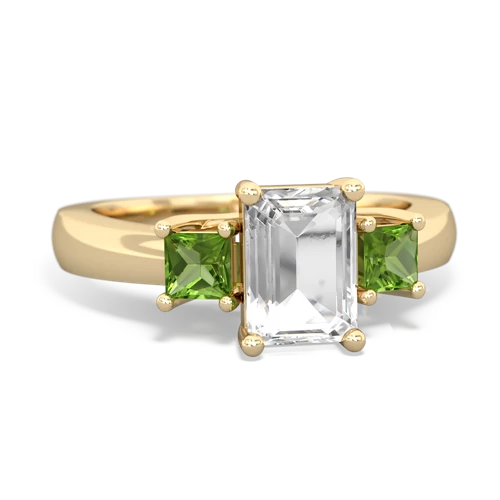 white topaz-peridot timeless ring