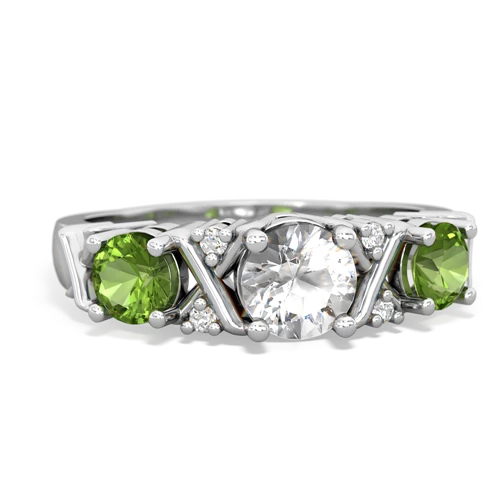 white topaz-peridot timeless ring