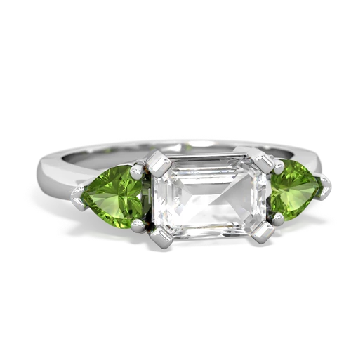 white topaz-peridot timeless ring