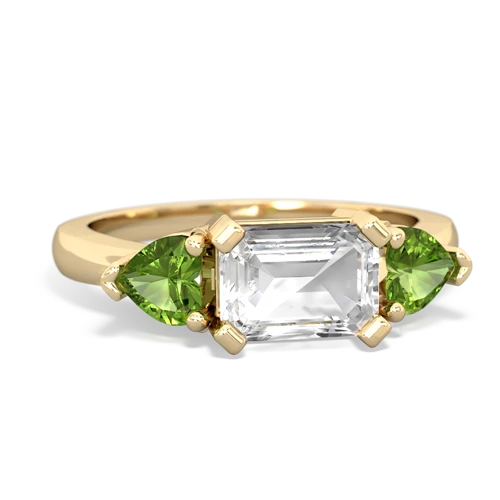 white topaz-peridot timeless ring