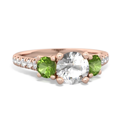 white topaz-peridot trellis pave ring