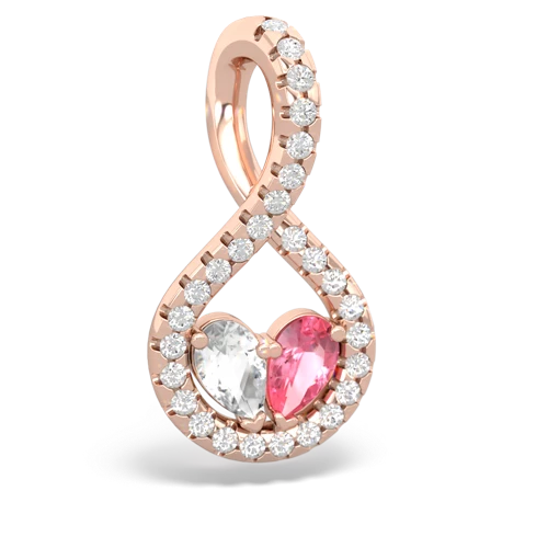 white topaz-pink sapphire pave twist pendant