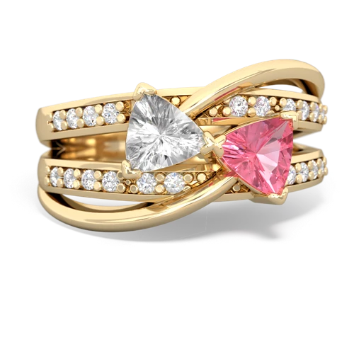 white topaz-pink sapphire couture ring