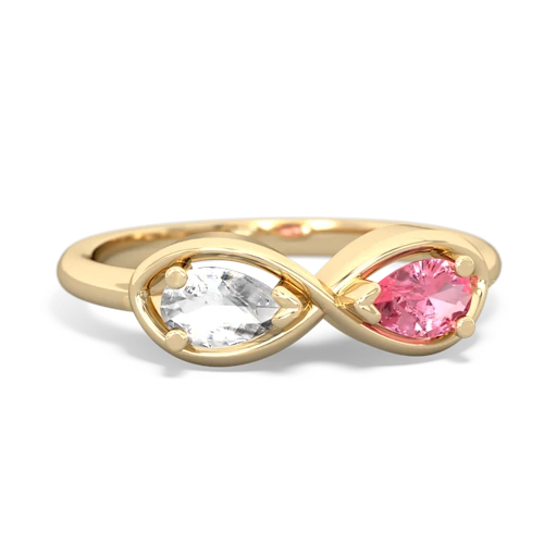 white topaz-pink sapphire infinity ring