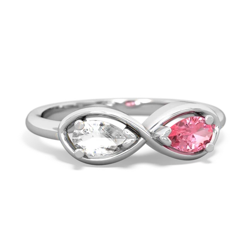 white topaz-pink sapphire infinity ring