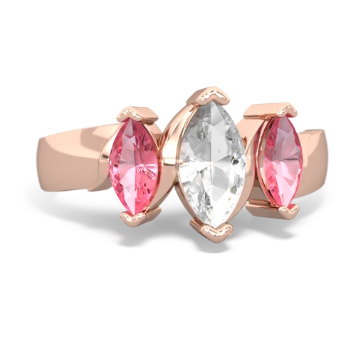 white topaz-pink sapphire keepsake ring