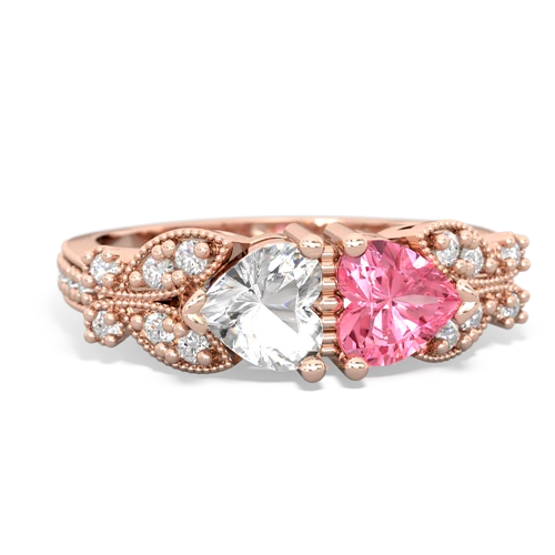 white topaz-pink sapphire keepsake butterfly ring