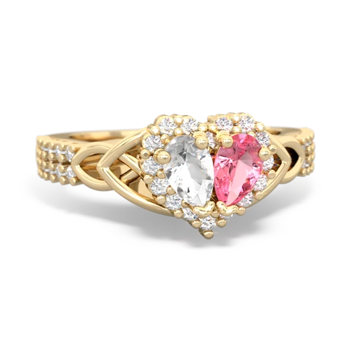 white topaz-pink sapphire keepsake engagement ring