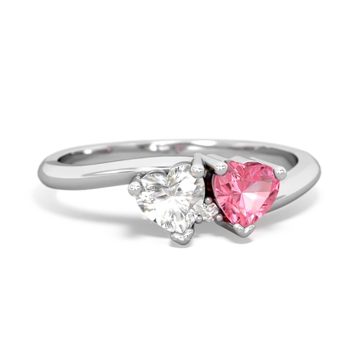 white topaz-pink sapphire sweethearts promise ring