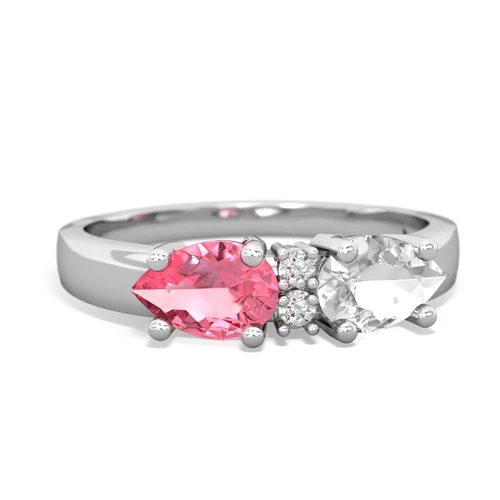 white topaz-pink sapphire timeless ring