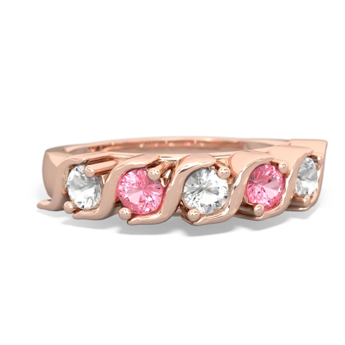 white topaz-pink sapphire timeless ring