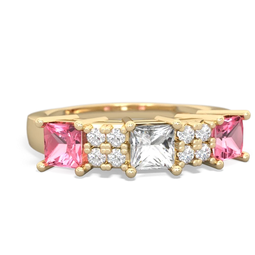 white topaz-pink sapphire timeless ring