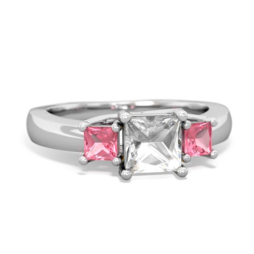 white topaz-pink sapphire timeless ring