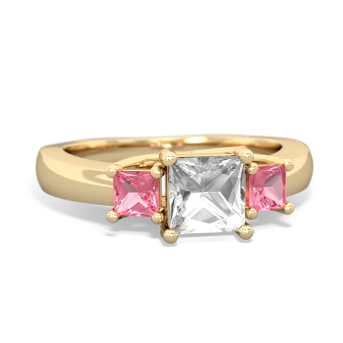 white topaz-pink sapphire timeless ring