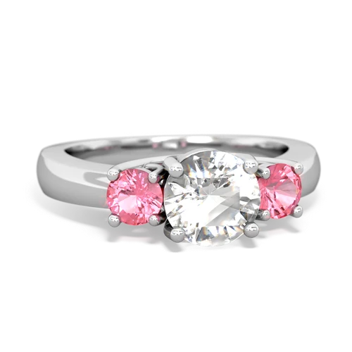 white topaz-pink sapphire timeless ring