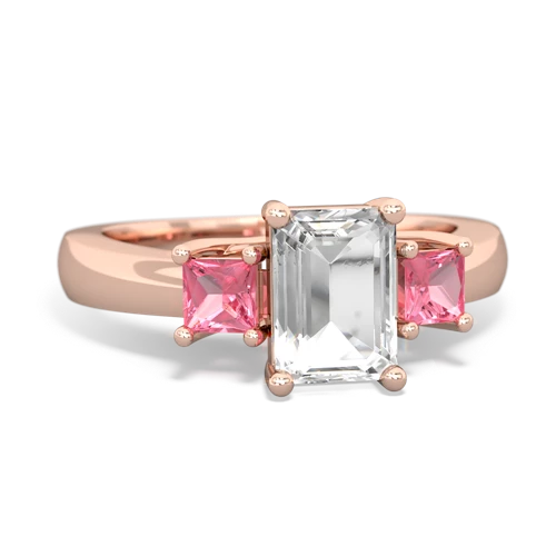 white topaz-pink sapphire timeless ring