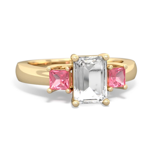 white topaz-pink sapphire timeless ring