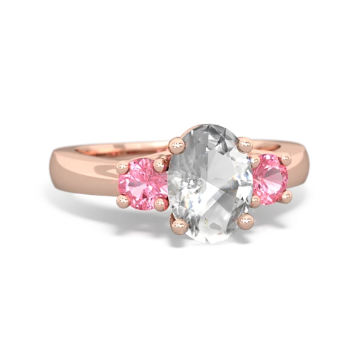 white topaz-pink sapphire timeless ring
