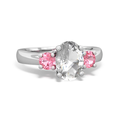 white topaz-pink sapphire timeless ring