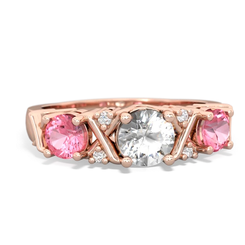 white topaz-pink sapphire timeless ring